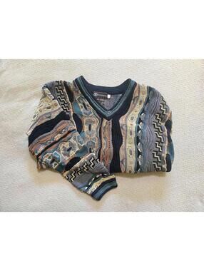 Tundra Sweater L | 90s Coogi Style Textured Knit